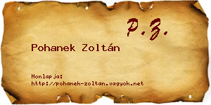 Pohanek Zoltán névjegykártya